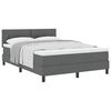 vidaXL Boxspringbett mit Matratze Dunkelgrau 140 x 190 cm Stoff