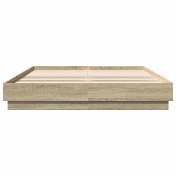 vidaXL Bettgestell Sonoma-Eiche 120x200 cm Holzwerkstoff