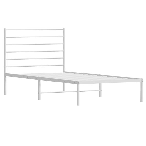vidaXL Bettgestell mit Kopfteil Metall Weiß 107x203 cm