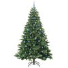 vidaXL K&uuml;nstlicher Weihnachtsbaum mit 300 LEDs Gr&uuml;n 210 cm PE und PVC