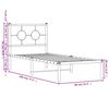 vidaXL Bettgestell mit Kopfteil Metall Schwarz 75x190 cm