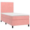 vidaXL Boxspringbett mit Matratze & LED Rosa 90x200 cm Samt