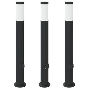 vidaXL Pollerleuchten mit Auslass 3er 80 cm Edelstahl IP44