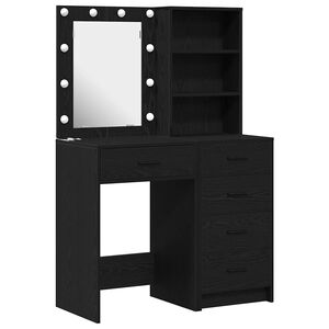 vidaXL Schminktisch 2 pcs Schwarz 50 x 41 x 135 cm Holzwerkstoff