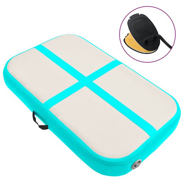 vidaXL Aufblasbare Gymnastikmatte mit Pumpe 60x100x15 cm PVC Gr&uuml;n