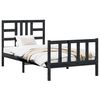 vidaXL Massivholzbett mit Kopfteil Schwarz 100x200 cm