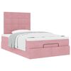 vidaXL Ottoman-Bett mit Matratzen Rosa 120x200 cm Samt
