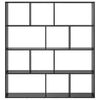 vidaXL B&uuml;cherregal Schwarz Eichen-Optik 132 x 29 x 141,5 cm