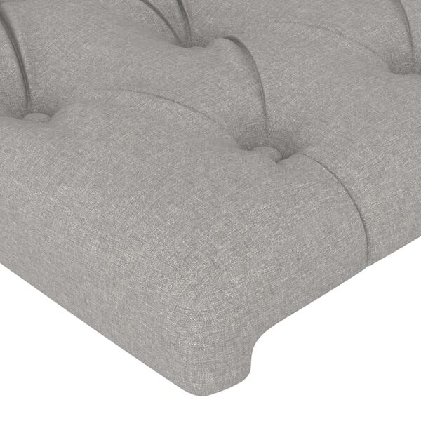 vidaXL Kopfteil Hellgrau 200 x 7 x 118/128 cm Stoff