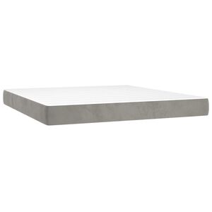 vidaXL Taschenfederkernmatratze Mittel Hellgrau 180x200x20 cm Samt