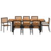 vidaXL Garten Essgruppe 9 pcs Schwarz und Braun Poly-Rattan
