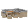 vidaXL Garten-Sofa-Set mit Kissen mit Kissen 13 pcs Beige und Hellgrau