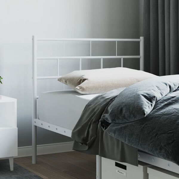 vidaXL Ersatz-Kopfteil Metall Wei&szlig; 90 cm