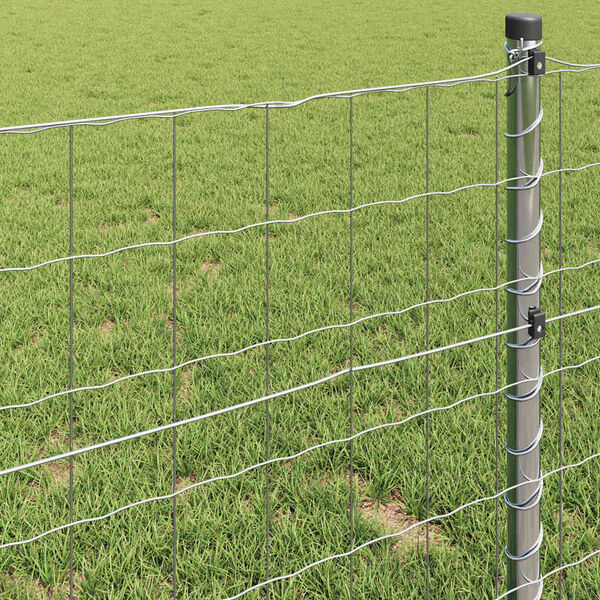 vidaXL Eurozaun Silber 1,5 x 10 m Feuerverzinktes Eisen