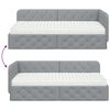 vidaXL Eckbettgestell mit Matratze Hellgrau 100 x 200 cm Stoff