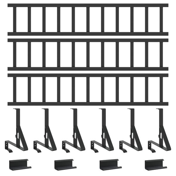 vidaXL Dachschneeschild Schwarz 300 x 29,5 x 34,5 cm Stahl