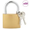 vidaXL U Schloss mit Schl&uuml;sseln 50 pcs Messing Eisen