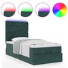 vidaXL Ottoman-Bett mit Matratzen & LEDs Dunkelgrün 90x190 cm Samt