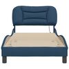 vidaXL Bettgestell mit LED ohne Matratze "Hvar" Blau 90x200 cm Stoff