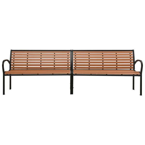 vidaXL Doppel-Gartenbank 251 cm Stahl und WPC