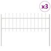 vidaXL Gartenzaun WOERDEN 3 stk. 5,1 x 0,6 m Pulverbeschichteter Stahl