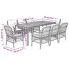 vidaXL 9-tlg. Garten-Essgruppe mit Kissen Schwarz Poly Rattan