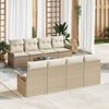 vidaXL Gartensofa-set mit Kissen 9 pcs Beige und Creme Poly-Rattan