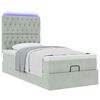 vidaXL Ottoman-Bett mit Matratzen & LEDs Hellgrau 90x200 cm Samt