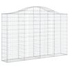 vidaXL Gabionen mit Hochbogen 13Stk. 200x30x120/140cm Verzinktes Eisen