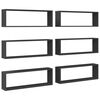 vidaXL W&uuml;rfelregale 6 Stk. Grau 80x15x26,5 cm Holzwerkstoff