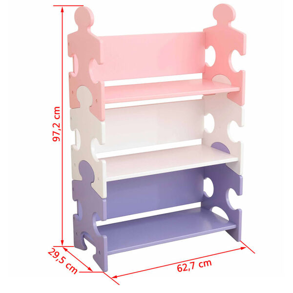 KidKraft B&uuml;cherregal Puzzle-Form Pastellfarben 62,7x29,5x97,2 cm 14415
