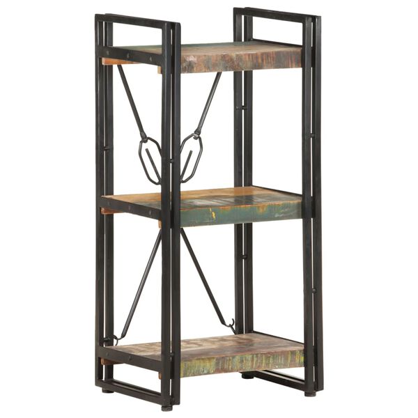 vidaXL B&uuml;cherregal 3 F&auml;cher 40x30x80 cm Altholz Massiv