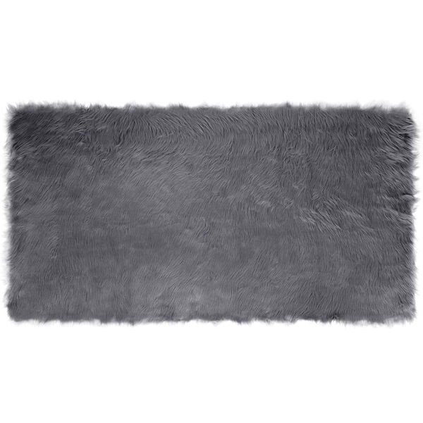 vidaXL Kunstschaffell Teppich Tafalla Anthrazit 60 x 110 cm Polyester