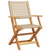 vidaXL 3-tlg. Bistro-Set Beige Poly Rattan und Massivholz