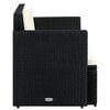 vidaXL 2-Sitzer-Gartensofa mit Auflagen Schwarz Poly Rattan