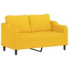 vidaXL 2-Sitzer-Sofa mit Kissen Hellgelb 140 cm Stoff