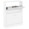 vidaXL Schuhschrank Hochglanz-Wei&szlig; 59x17x81 cm Holzwerkstoff