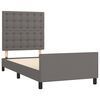 vidaXL Bettgestell mit Kopfteil Grau 90x190 cm Kunstleder