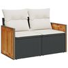 vidaXL Gartensofa-set mit Kissen 12 pcs Schwarz und Creme Poly-Rattan