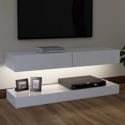 vidaXL TV-Schrank mit LED-Leuchten Weiß 120x35 cm