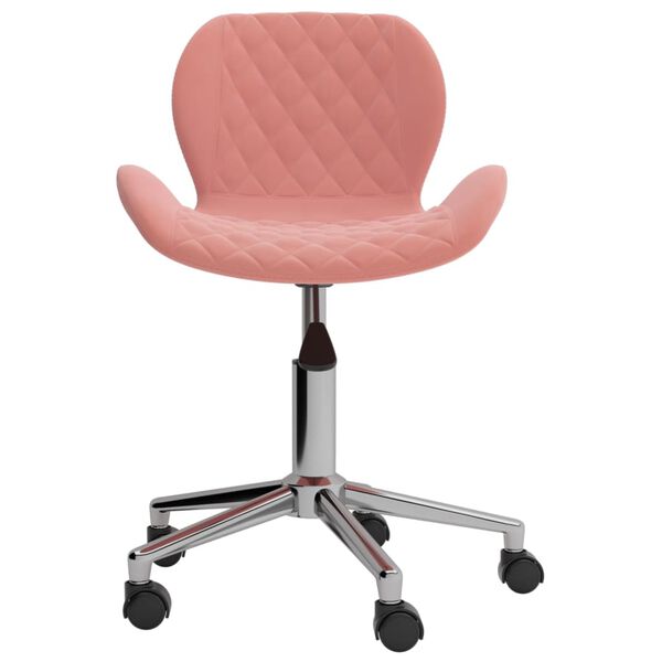 vidaXL Esszimmerst&uuml;hle 4 Stk. Drehbar Rosa Samt