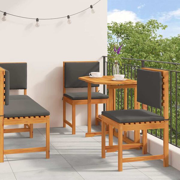 vidaXL Garten Bistro Set 4 pcs Braun Akazie Massivholz