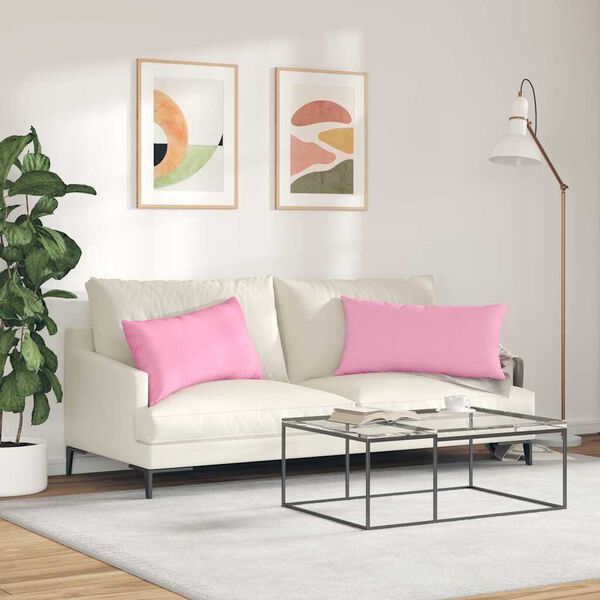 vidaXL Sofakissen 2 Stück Rosa 80 x 40 cm Stoff