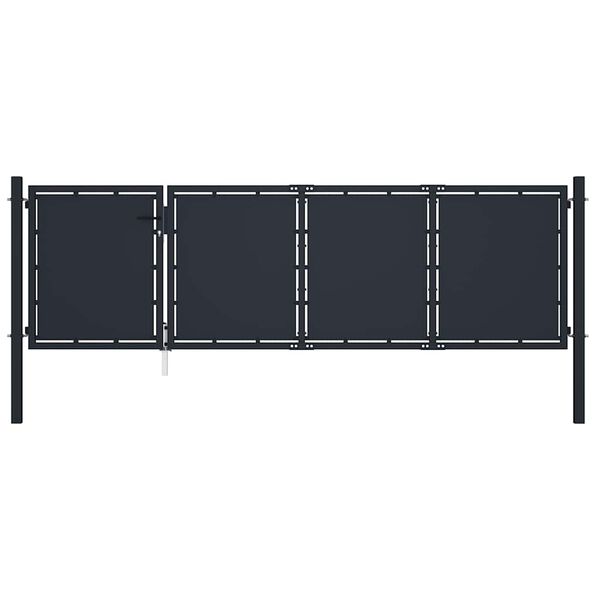 vidaXL Gartentor aus Stahl 350 x 100 cm Anthrazit