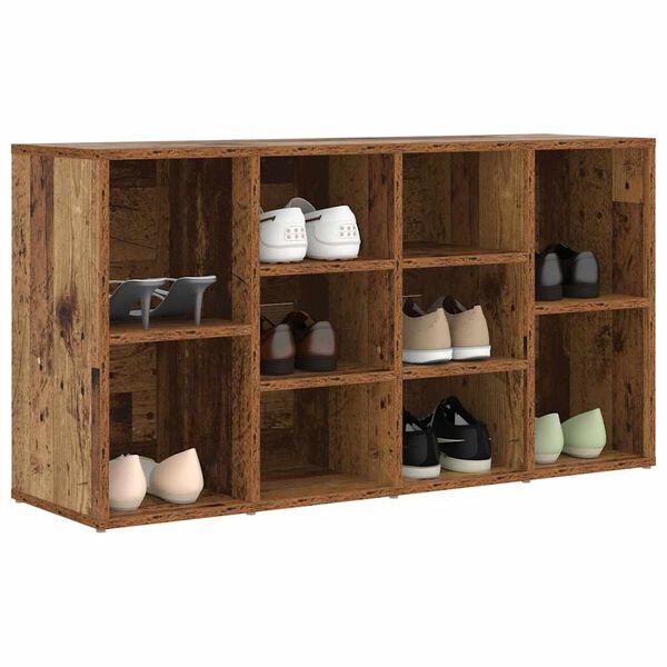 vidaXL Schuhbank mit Regal Altholz 103 x 30 x 54,5 cm Holzwerkstoff