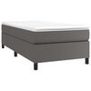 vidaXL Boxspringbett mit Matratze Grau 90x200 cm Kunstleder