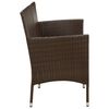 vidaXL Gartensofa 3-Sitzer mit Kissen Braun Poly Rattan