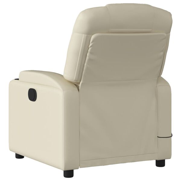 vidaXL Massagesessel mit Relaxfunktion, Kunstleder, Creme