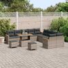 vidaXL Gartensofa-set mit Kissen 13 pcs Grau Poly Rattan