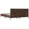 vidaXL Bettgestell Braun Eichen-Optik 120x200 cm Holzwerkstoff Metall